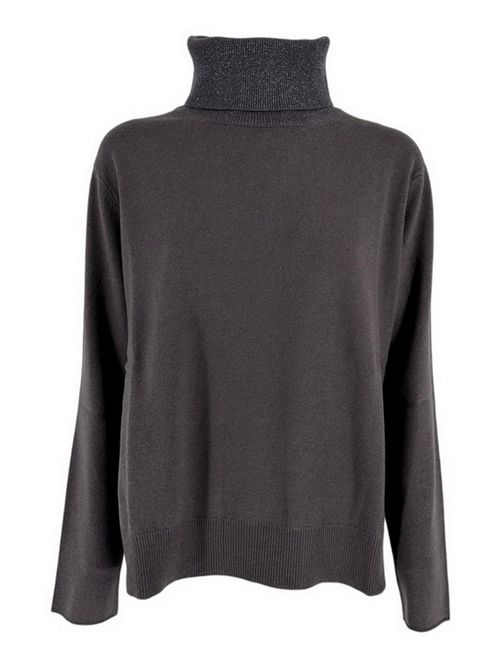 Women's turtleneck with dove gray lurex collar Fabiana Filippi | MADP02F017H7081251